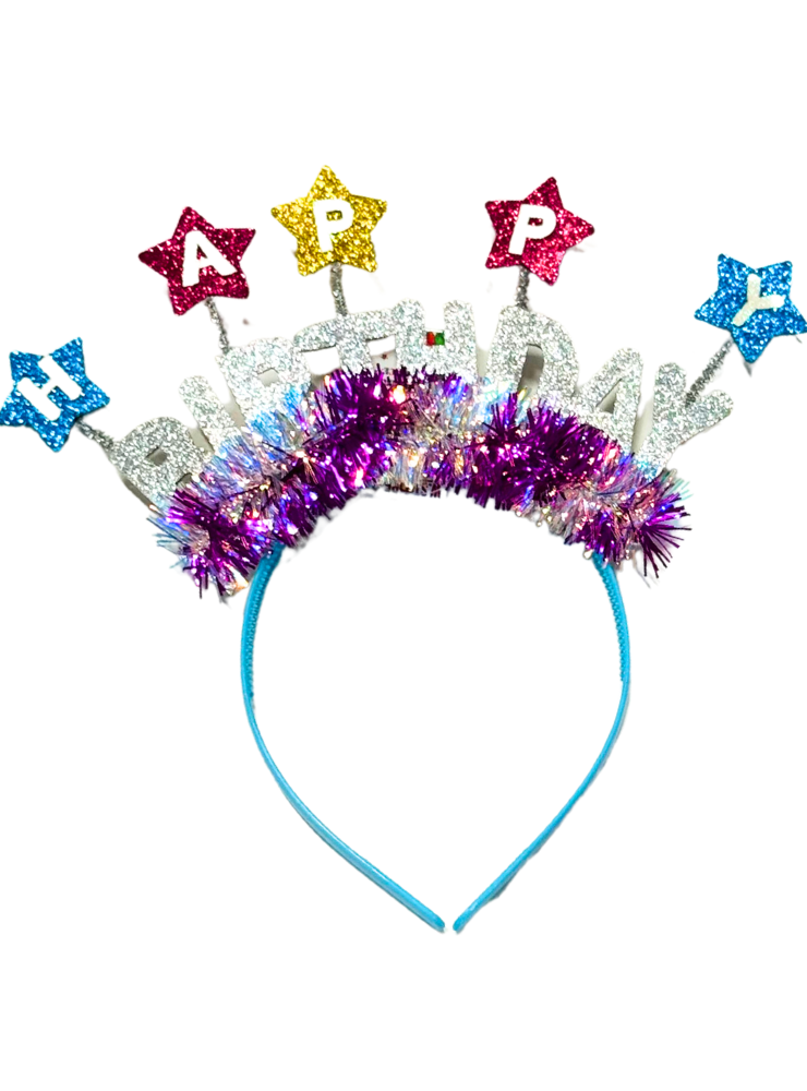 Birthday Headband with Colorful Stars