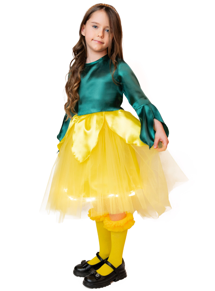 Dandelion Yellow Flower Light-Up Dress Spring (Narcissus, Hyacinth, Sunflower, Dandelion)