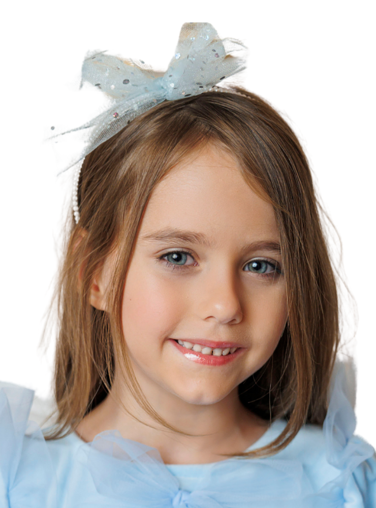 Headband with Pearls and Glitter Snowflake Bow