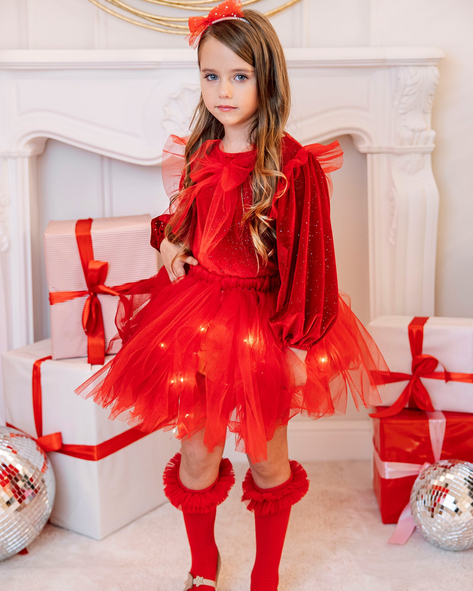 Skirt with Lights, Red