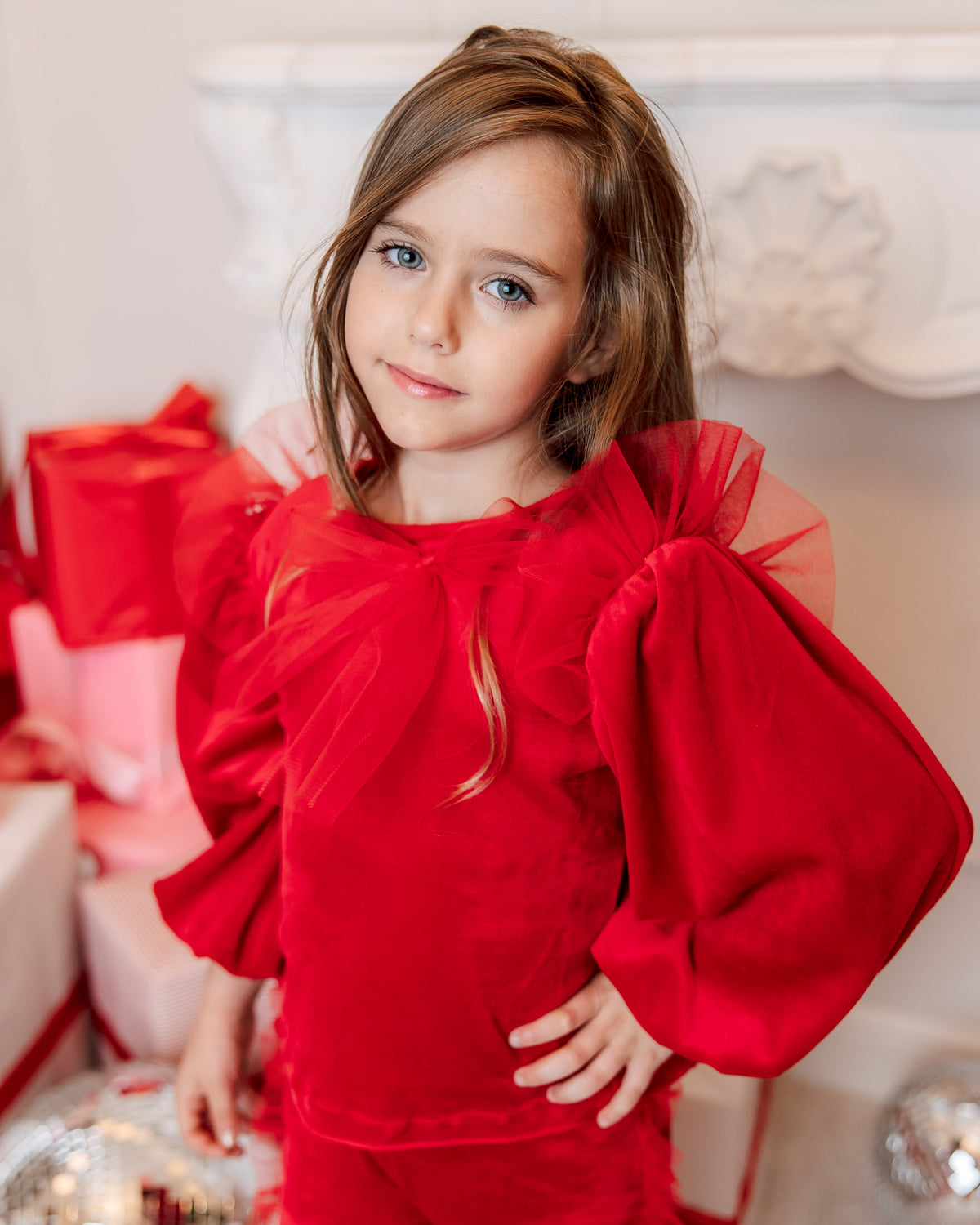 Red Velvet Blouse, 1-3 years