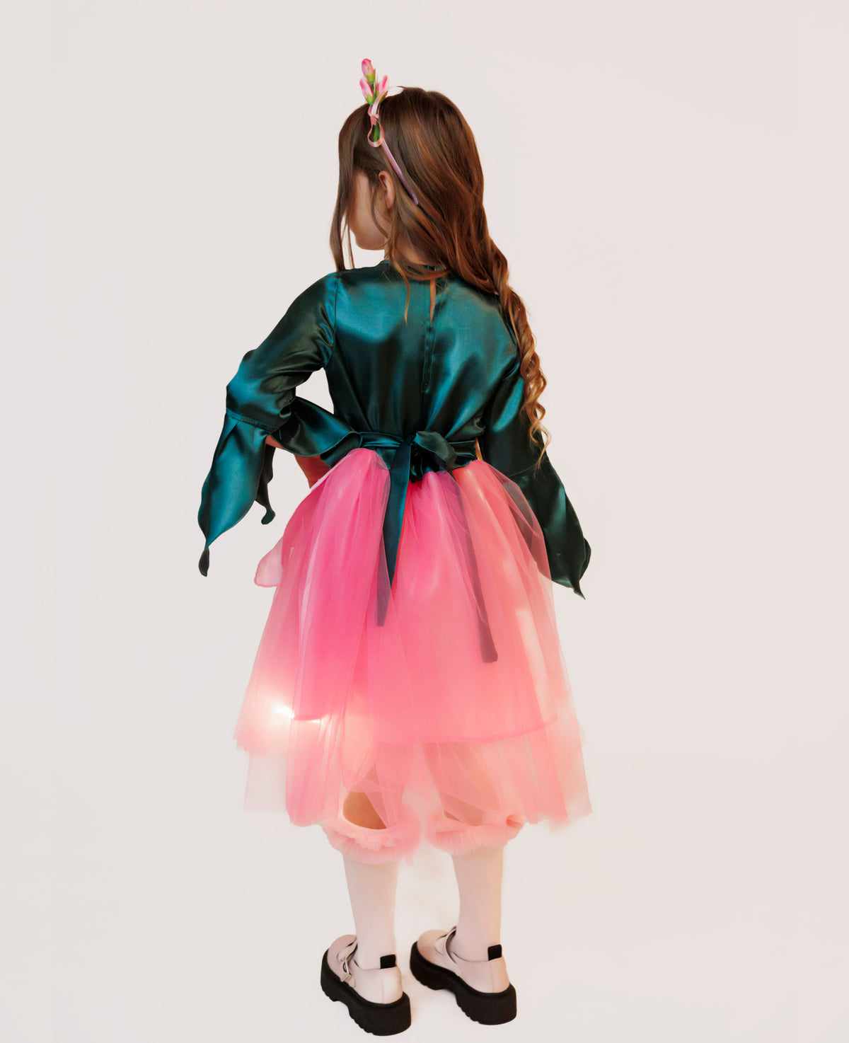 Costume with Lights, Pink Flower Fairy / Butterfly, 4 Pieces 