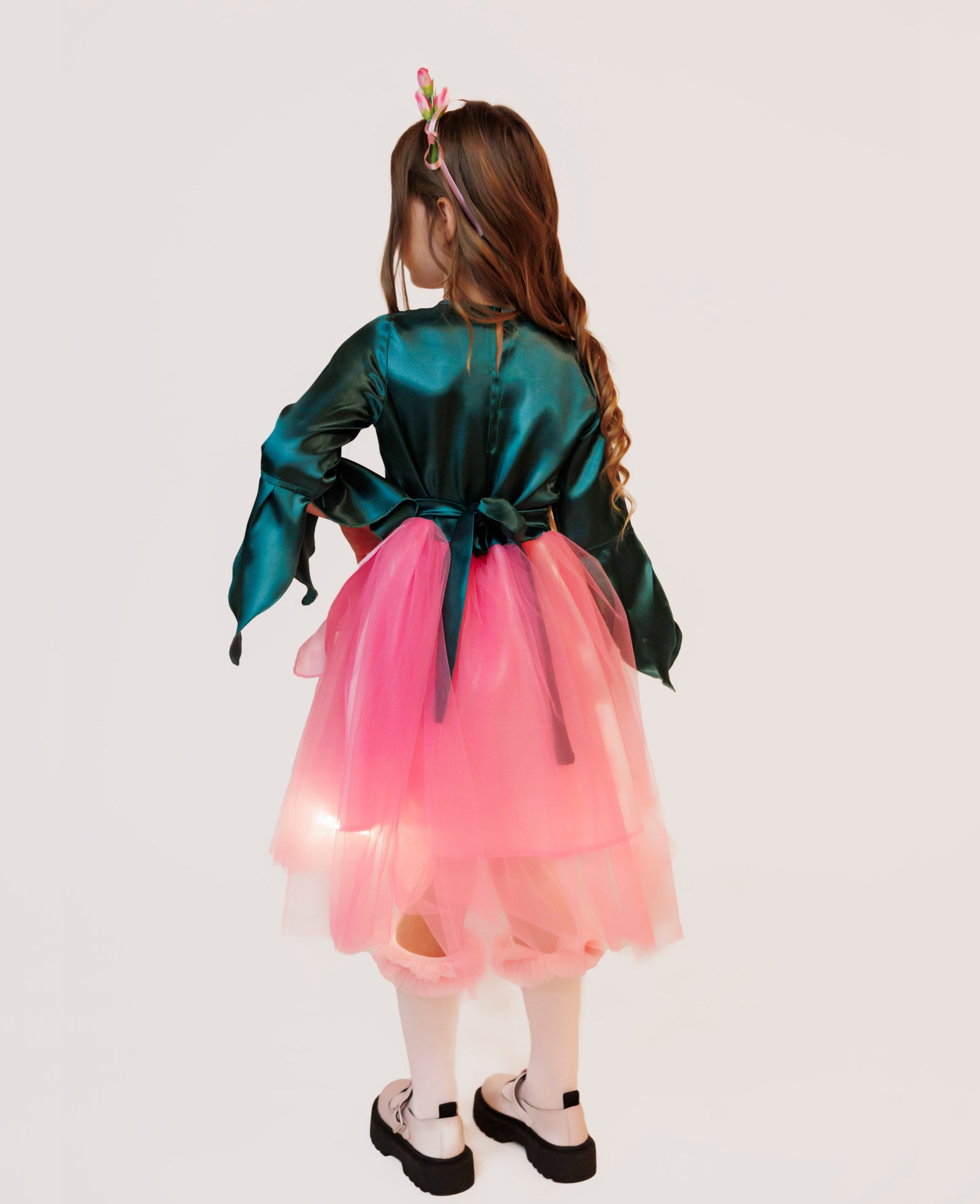Costume with Lights, Pink Flower Fairy / Butterfly, 4 Pieces 