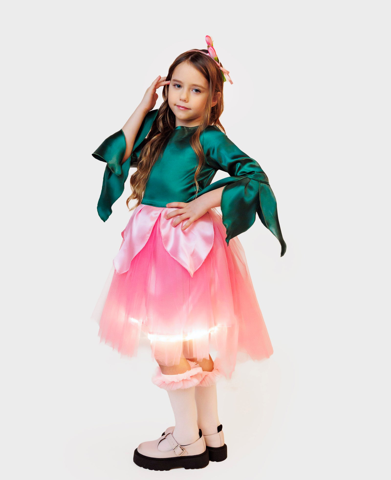 Pink Flower Sparkle Dress (Rose, Hyacinth, Pansy, Spring Fairy)
