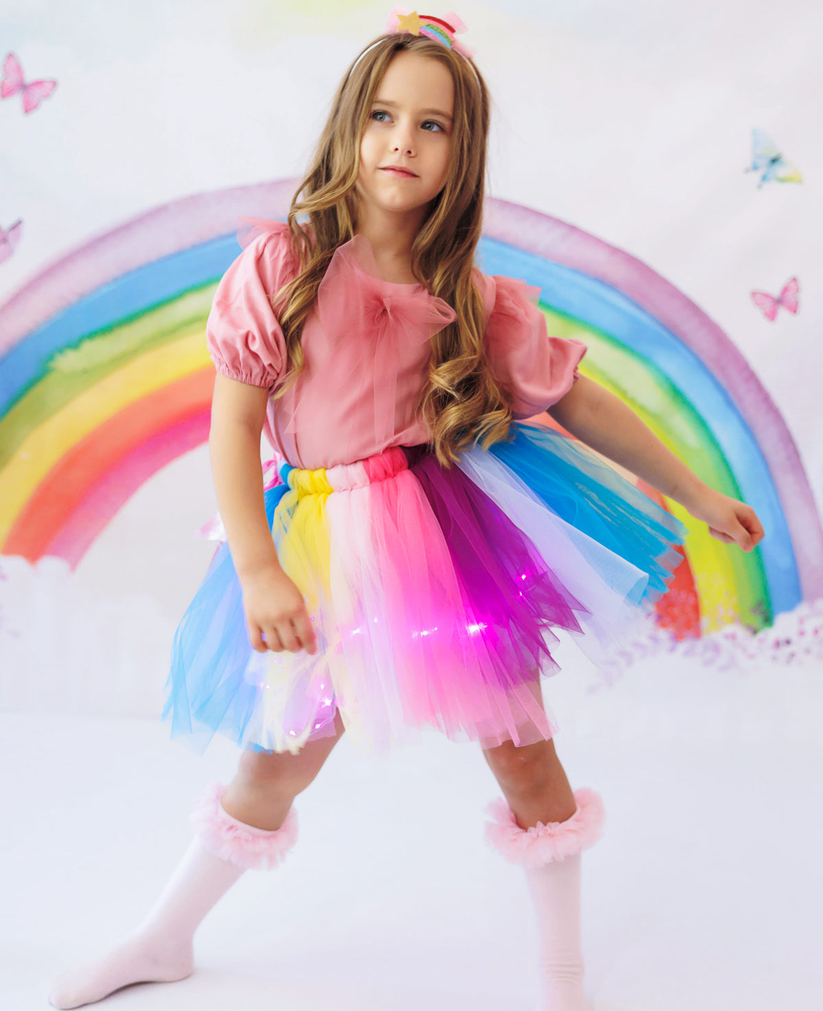 Set with Lights, Rainbow, 2 Pieces