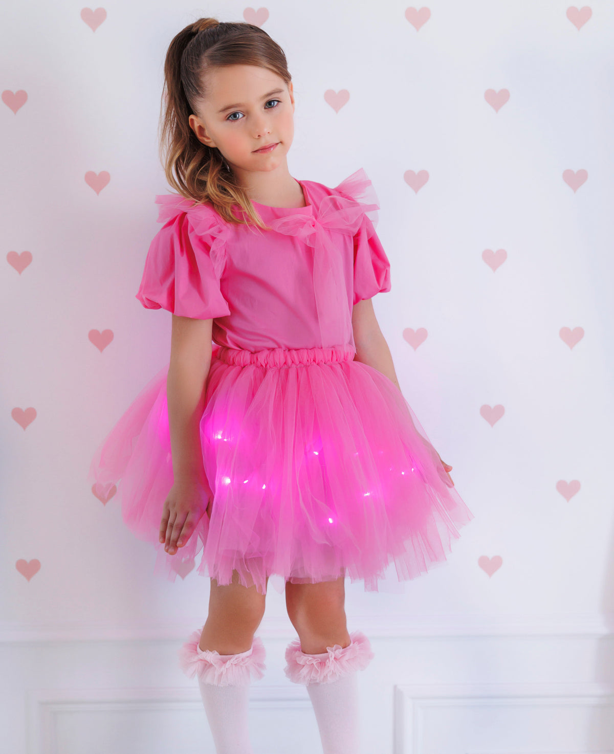 Set with Lights, Candy Pink, 2 Pieces