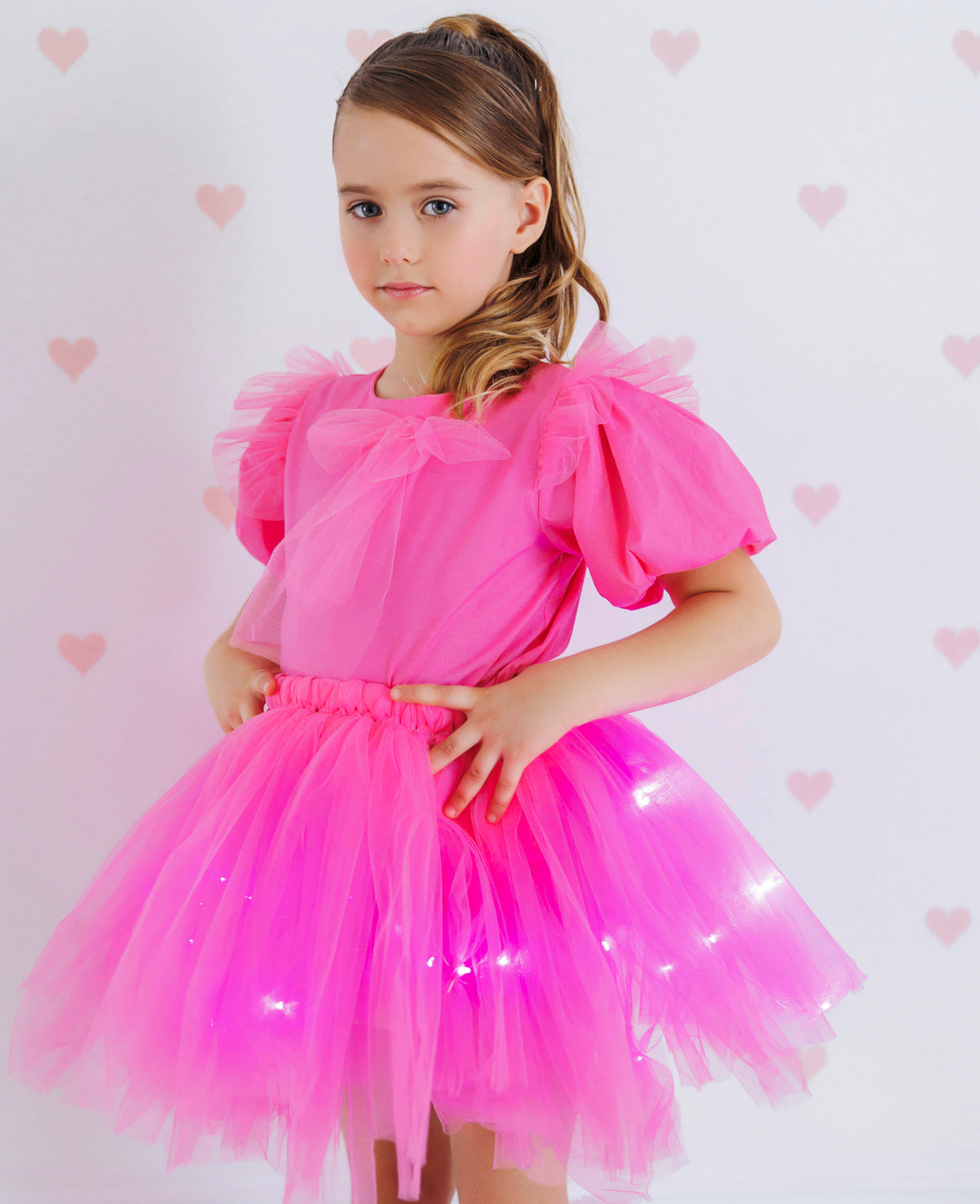 Set with Lights, Candy Pink, 2 Pieces