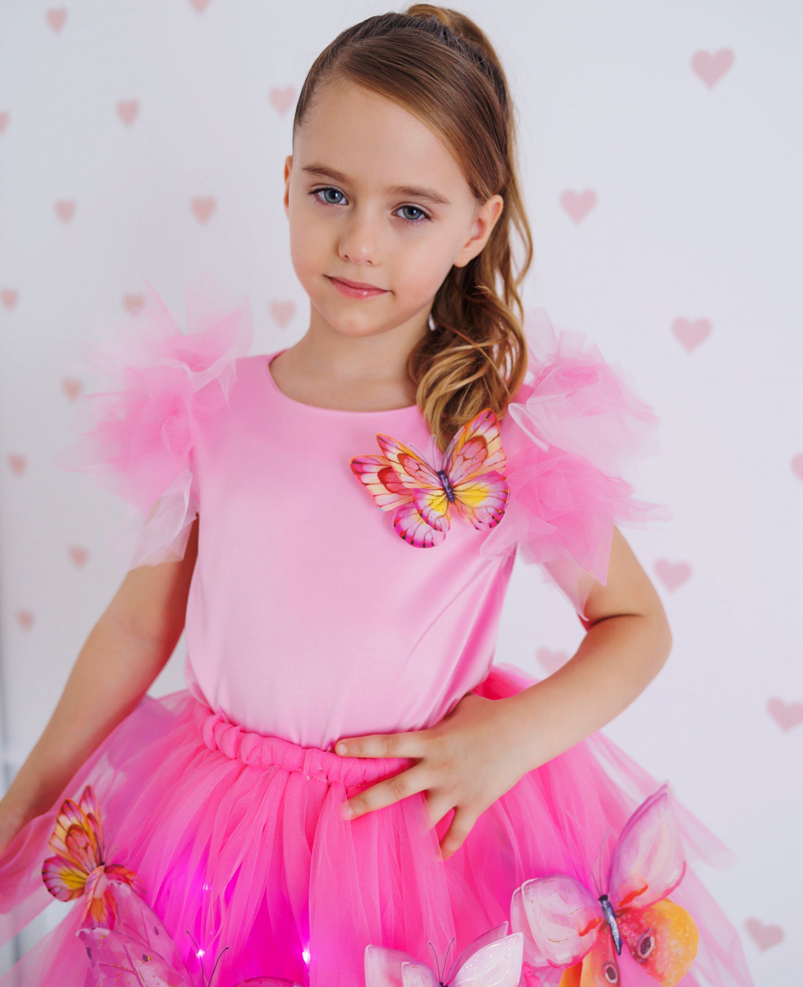 Butterfly Blouse, Candy Pink, Taffeta