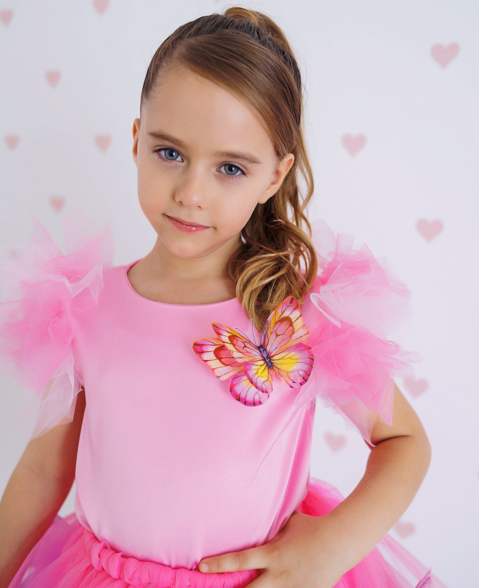 Butterfly Blouse, Candy Pink, Taffeta