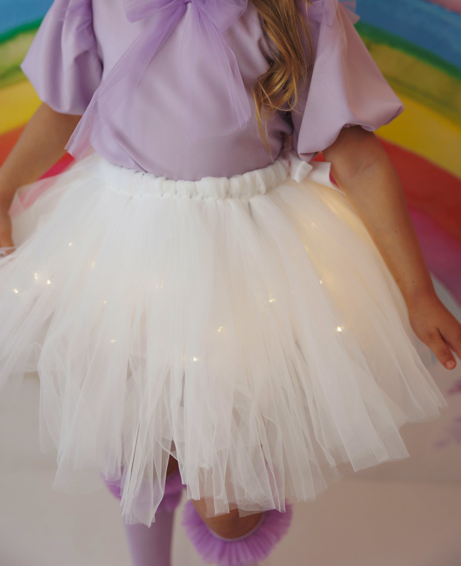 Set with Lights, White Lilac, 2 Pieces