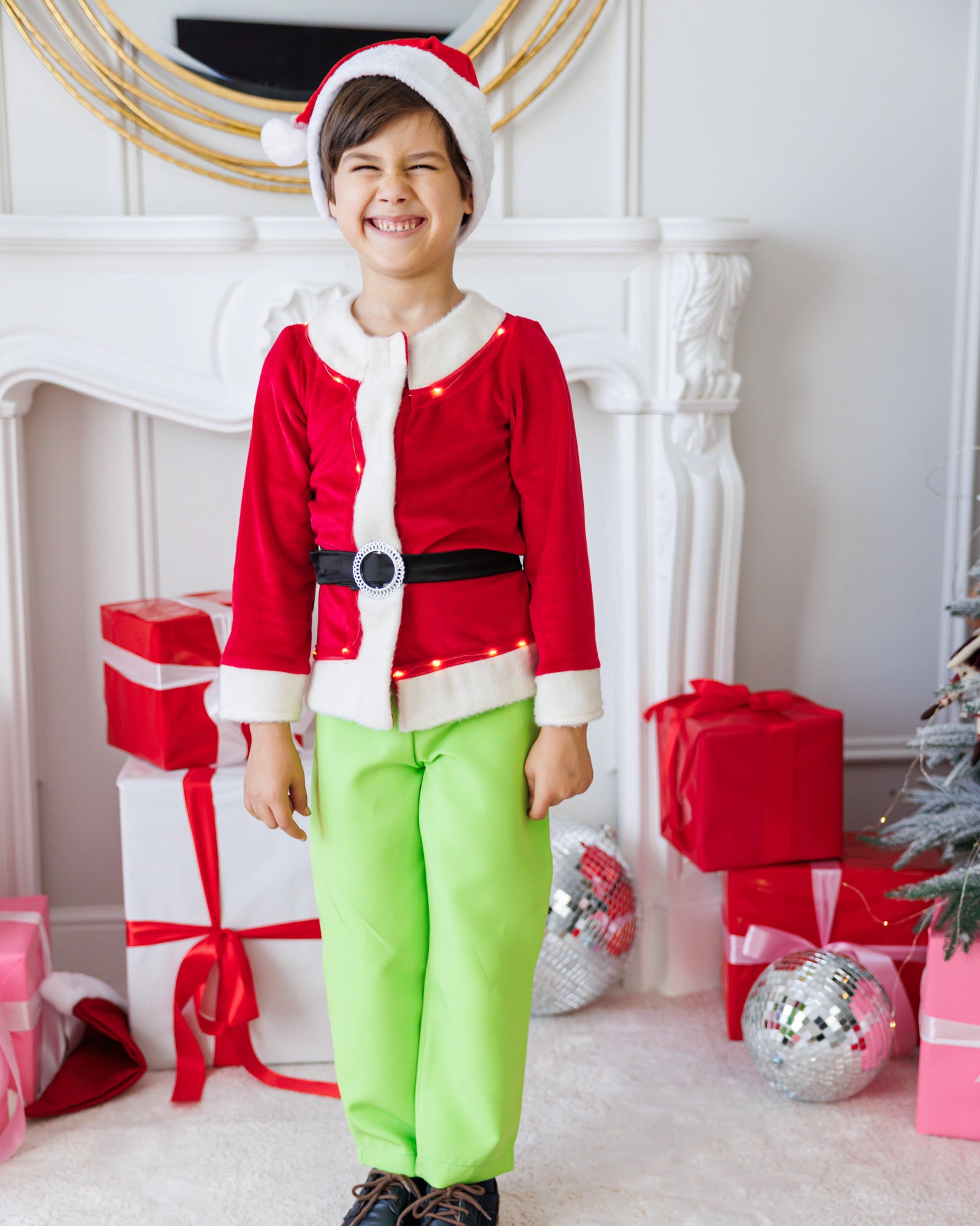 Grinch Costume with Lights, 3 Pieces