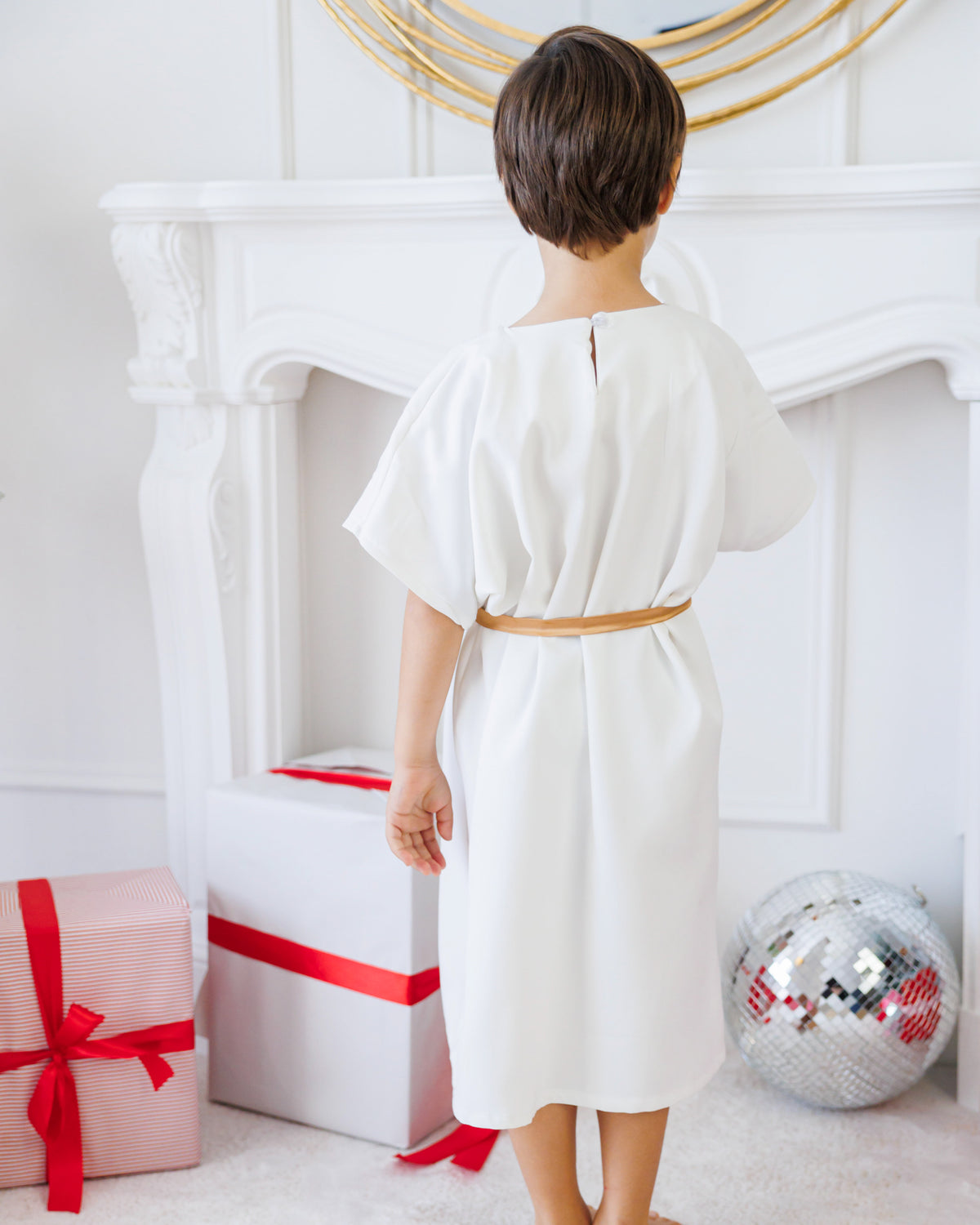Boy's White Angel Costume with Lights, 5 Pieces