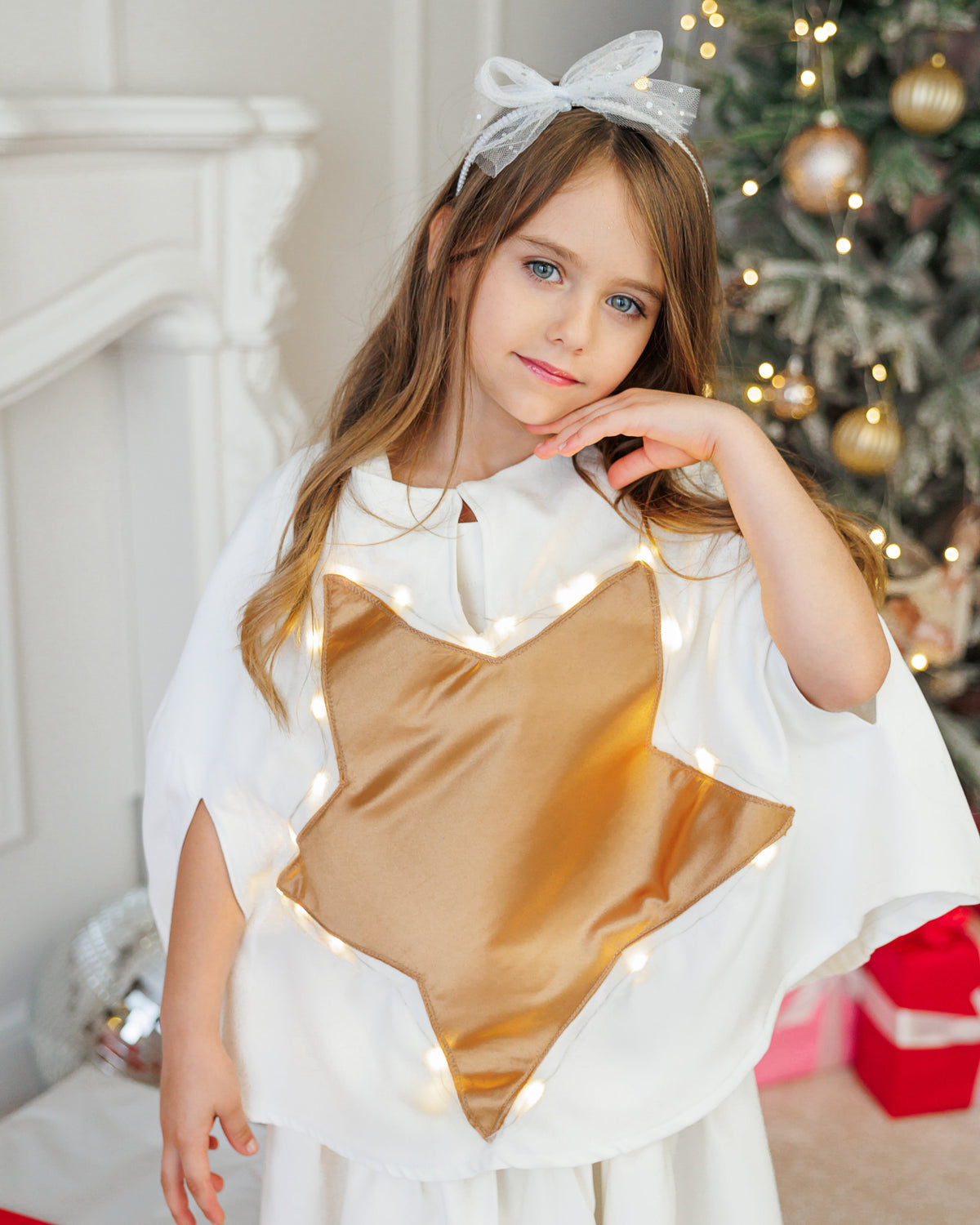 Girls' Star Cape with Lights, Little Star Fairy, for Christmas