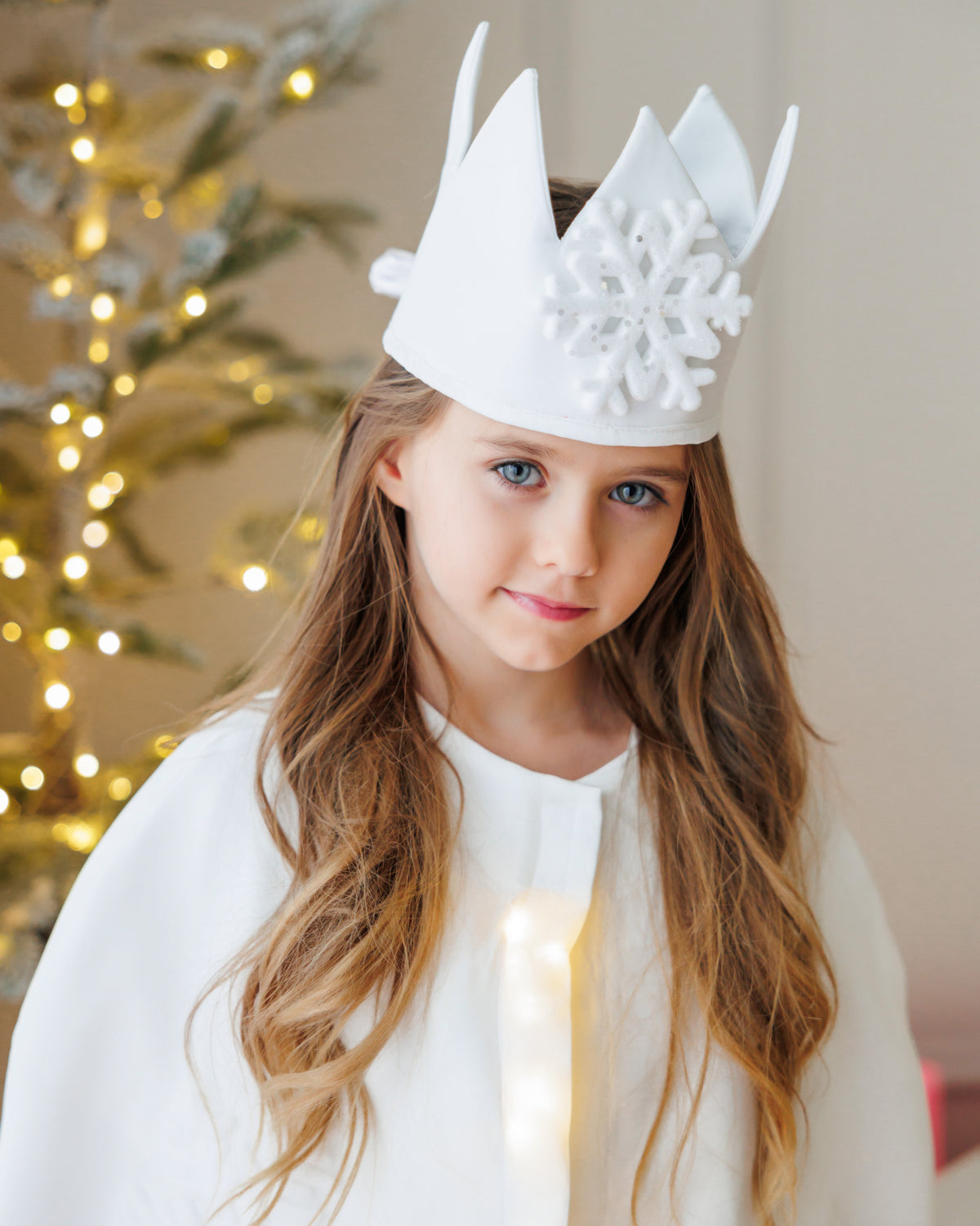 Snowflake Costume with Lights, Cape + Crown, for Little Girls