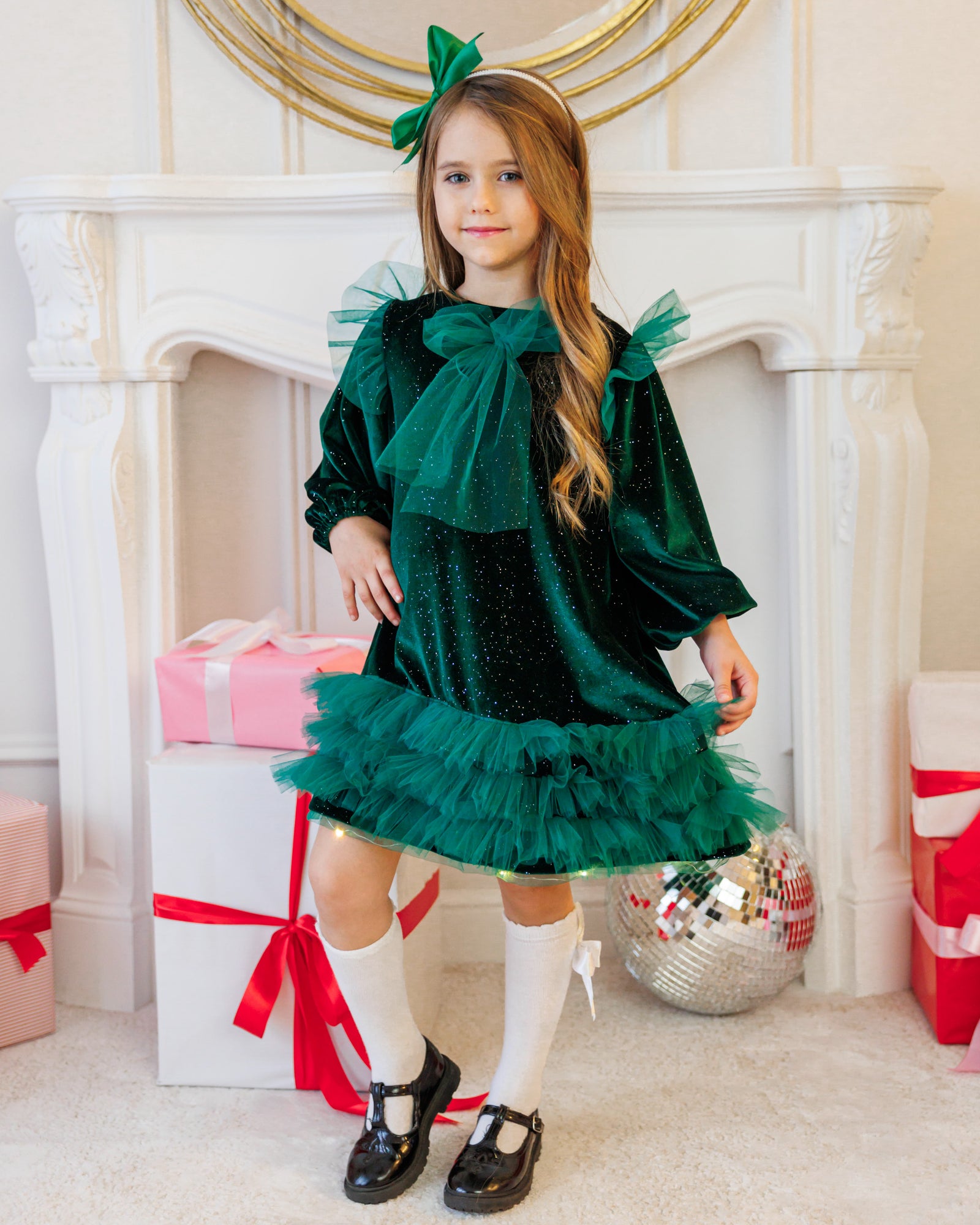 Outfit, Dress+Cape, Green
