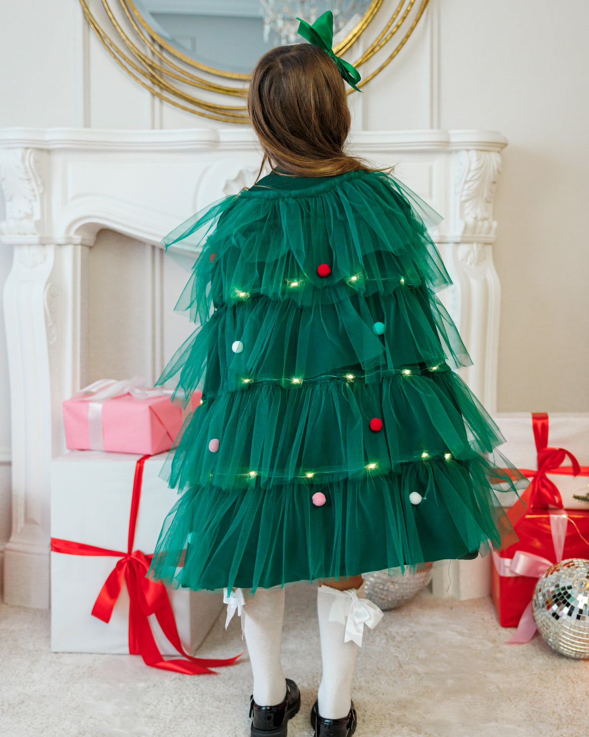 Outfit, Dress+Cape, Green