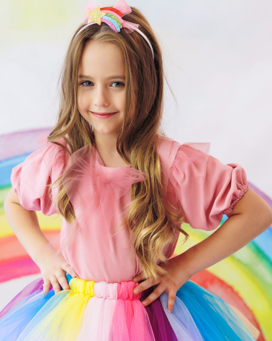 Pink Blouse with Pink Bow