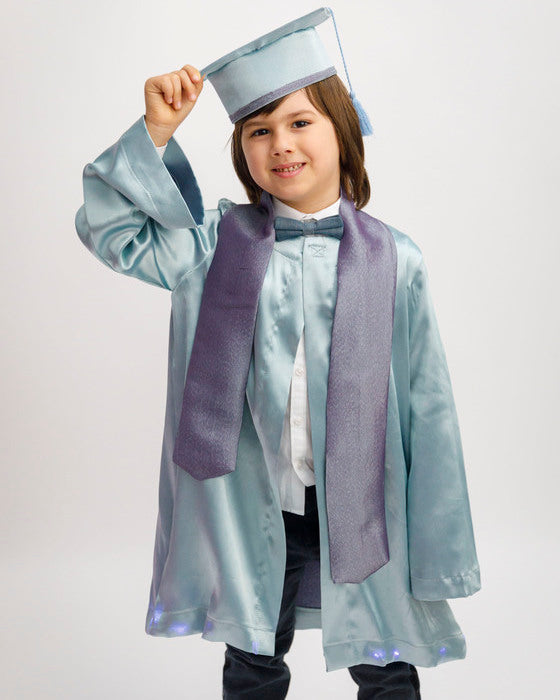 Silver Robe with Lights for Children, Kindergarten Farewell and School Graduation