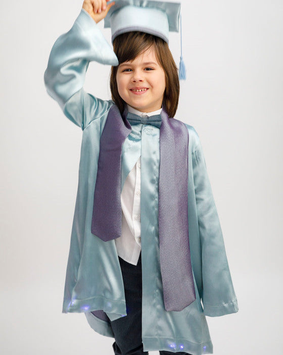 Silver Robe with Lights for Children, Kindergarten Farewell and School Graduation