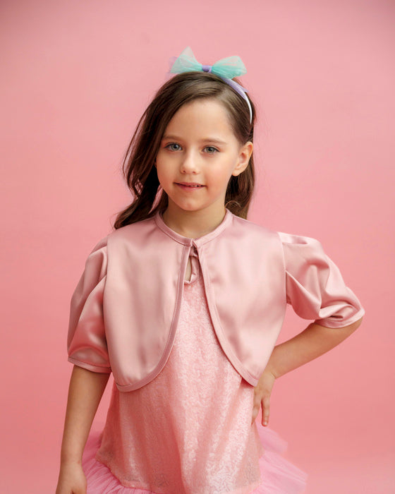 Occasional children's bolero, to wear over, Pink