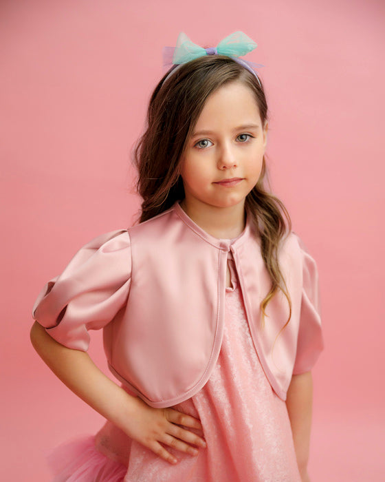 Occasional children's bolero, to wear over, Pink