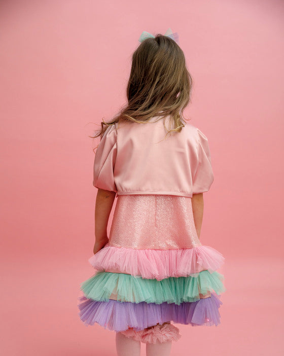 Occasional children's bolero, to wear over, Pink