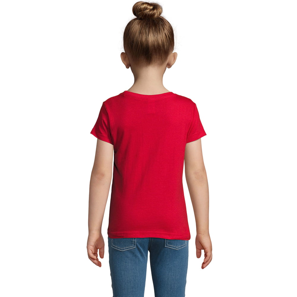 Red Cotton Sports T-Shirt for Girls, Kindergarten 