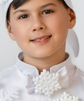 White Bow Tie with Feather, for a school play
