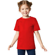 Red Cotton Sports T-Shirt for Girls, Kindergarten 