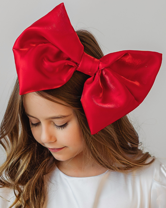 Elegant Red Bow Headband