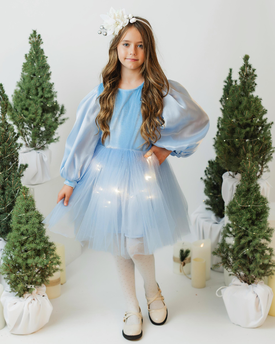 Blue Light-Up Dress, Spring Tulle