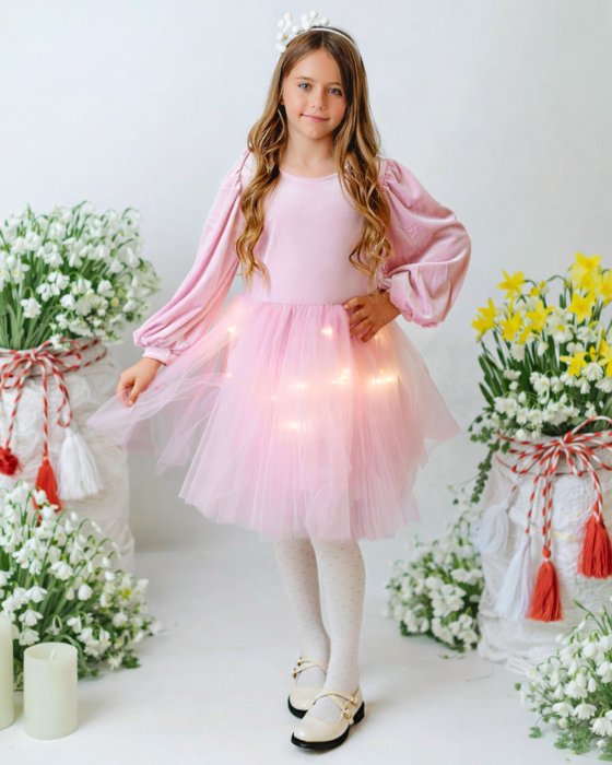 Pink Spring Dress with Lights