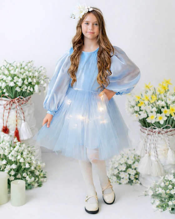 Blue Light-Up Dress, Spring Tulle