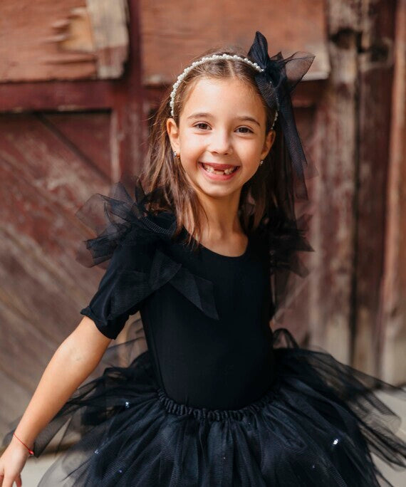Black Tulle Bodysuit, made of Kitten / Ant Elastic Lycra