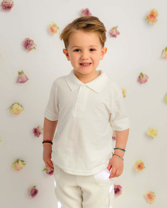 White Cotton T-Shirt for Boys, Kindergarten