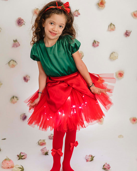 Red Flower Costume, 4 pieces (Poppy, Rose, Peony)