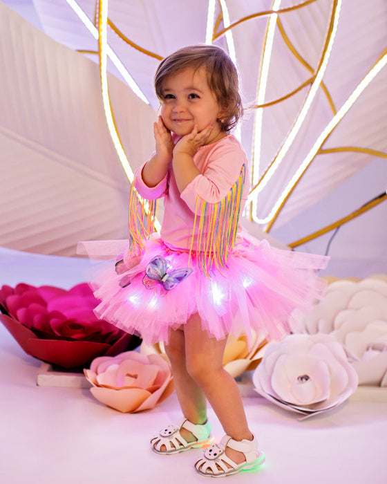 Skirt with Lights, Butterfly, for Babies, Baptism and Wedding 