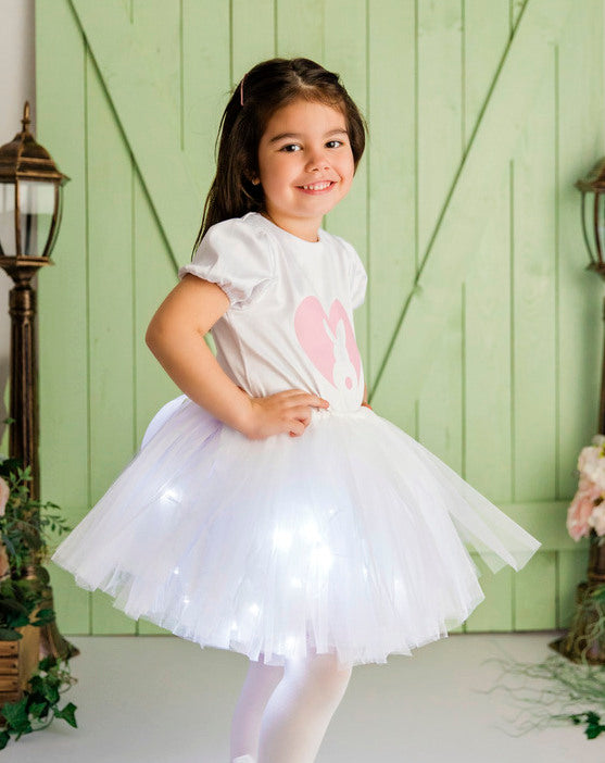 Skirt with Lights, White
