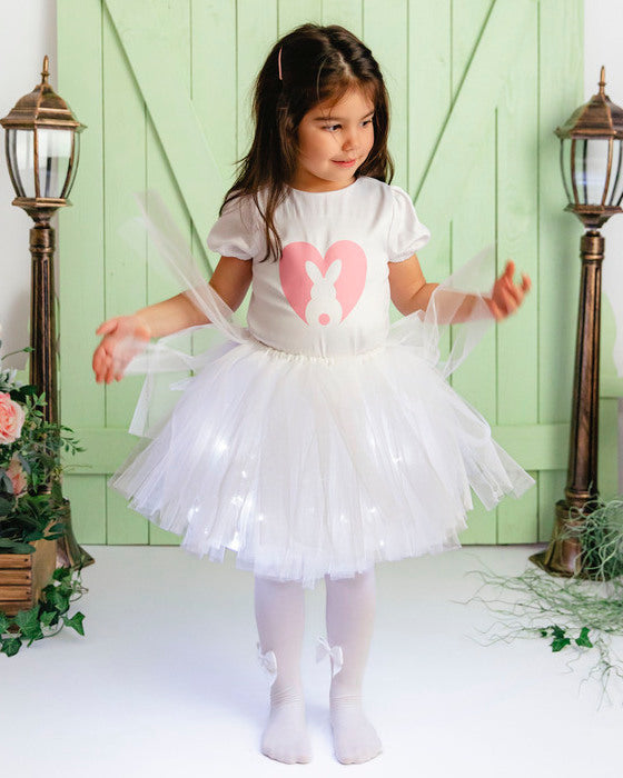 Skirt with Lights, White