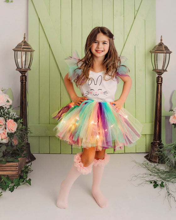Sparkle Skirt, Pastel Rainbow