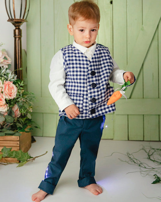 Navy Blue Bunny Tailed Light Up Pants