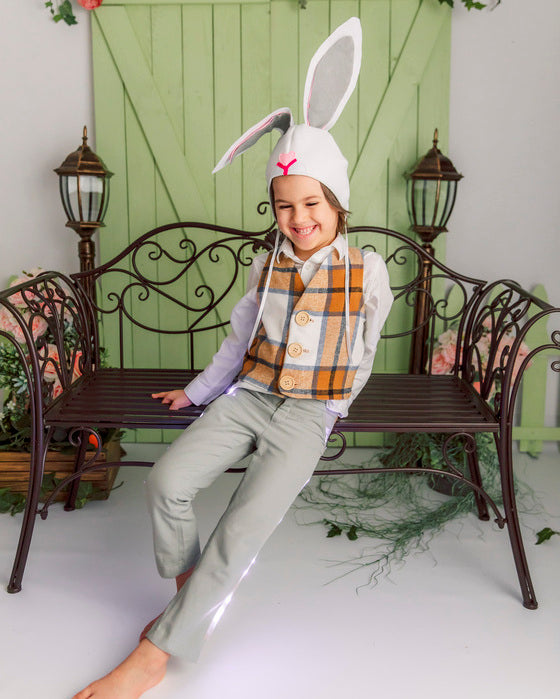 Bunny Pants, for Easter, with Gray Lights, 5-6 years