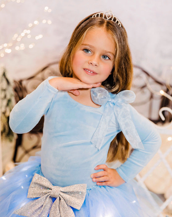 Velvet Top in Blue for Girls