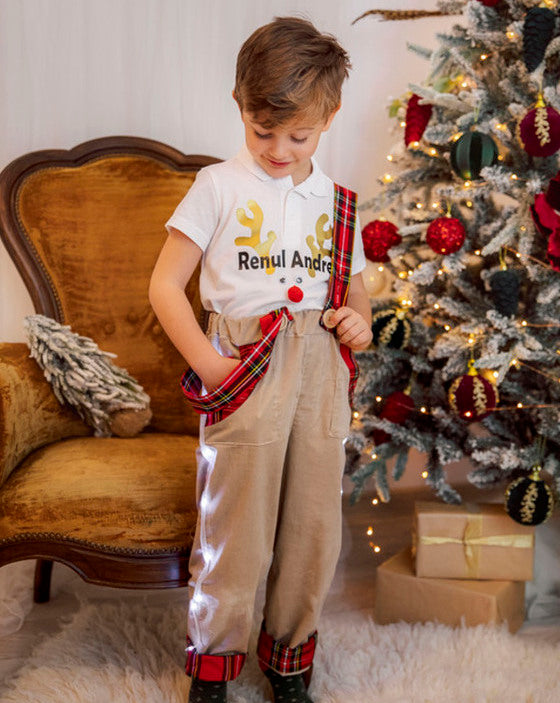 LED Trousers with Adjustable Suspenders