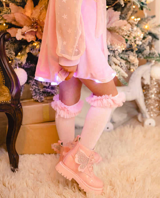 Pink Tulle Ruffle Socks