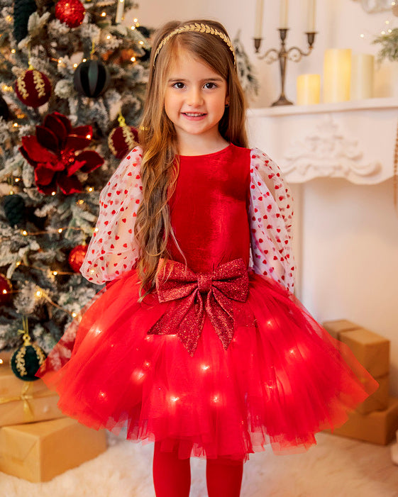 Fustița cu Luminițe, Roșie cu Fundiță cu Sclipici