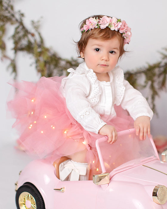 Baby Pink Sparkle Skirt for Baptism and Baptism